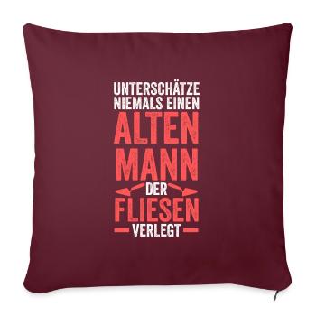 Fliesenleger Beruf Fliesen Geschenk - Sofakissenbezug 45 x 45 cm - Burgunderrot - Vorne