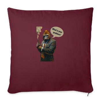 Gorille - Housse de coussin décorative 45 x 45 cm - bordeaux - Devant