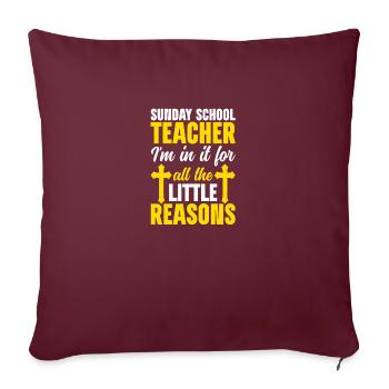 Faithful Servant Christian Sunday School Teacher - Sofakissenbezug 45 x 45 cm - Burgunderrot - Vorne