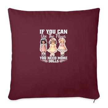 Poupée de collecte de fournitures Plangonologue propriétaire de poupée - Housse de coussin décorative 45 x 45 cm - bordeaux - Devant