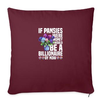 Graines de pensée Pensées pour l’extérieur Fleur de pensée - Housse de coussin décorative 45 x 45 cm - bordeaux - Devant