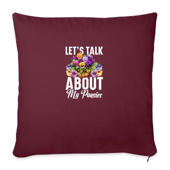 Graines de pensée Pensées pour l’extérieur Fleur de pensée - Housse de coussin décorative 45 x 45 cm - bordeaux - Devant
