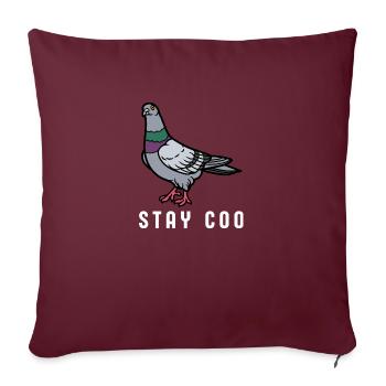 Oiseau Stay Coo | Drôle d’observation des oiseaux de pigeons cool - Housse de coussin décorative 45 x 45 cm - bordeaux - Devant