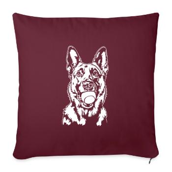Malinois Ball Ball Junkie Dogs Wilsigns - Housse de coussin décorative 45 x 45 cm - bordeaux - Devant