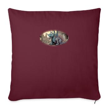 Dragon poubelle - Housse de coussin décorative 45 x 45 cm - bordeaux - Devant