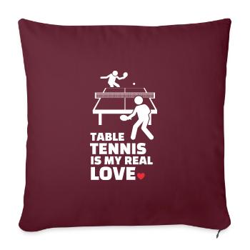Ich Liebe Tischtennis - Sofakissenbezug 45 x 45 cm - Burgunderrot - Vorne