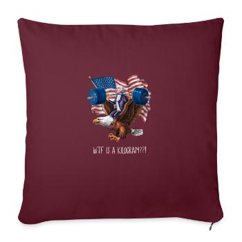WTF est un kilogramme Blague patriotique sur le - Housse de coussin décorative 45 x 45 cm - bordeaux - Devant