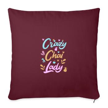 Chai Latte Tee trinken Teetrinker - Sofakissenbezug 45 x 45 cm - Burgunderrot - Vorne