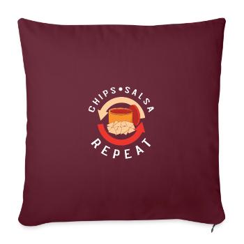 Chips und Salsa Nachos - Sofakissenbezug 45 x 45 cm - Burgunderrot - Vorne