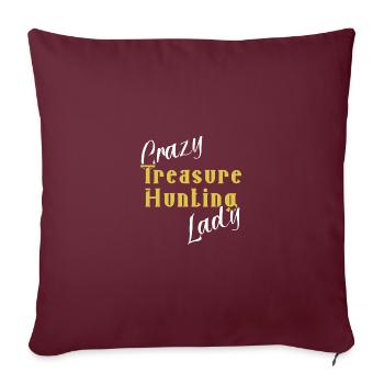 Chasseur de trésors Chasse au trésor Détecteur de métaux - Housse de coussin décorative 45 x 45 cm - bordeaux - Devant