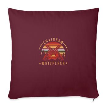 Bûcheron Bûcheron Tronçonneuse - Housse de coussin décorative 45 x 45 cm - bordeaux - Devant