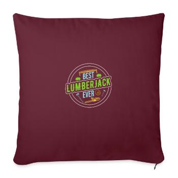 Bûcheron Bûcheron Tronçonneuse - Housse de coussin décorative 45 x 45 cm - bordeaux - Devant