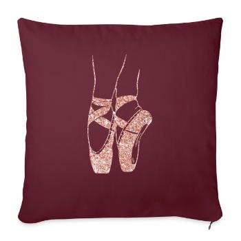 Ballerina Ballet Chaussures Cool Toe Dancing Punchline - Housse de coussin décorative 45 x 45 cm - bordeaux - Devant