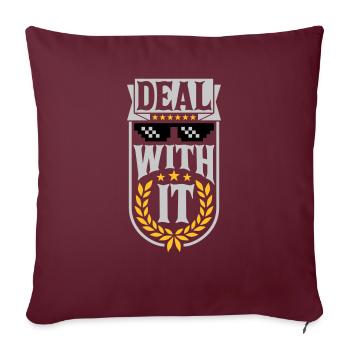 Deal with it Lorbeerkranz - Sofakissenbezug 45 x 45 cm - Burgunderrot - Vorne
