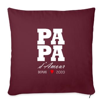 Liebevoller Papa seit 2020 - Sofakissenbezug 45 x 45 cm - Burgunderrot - Vorne
