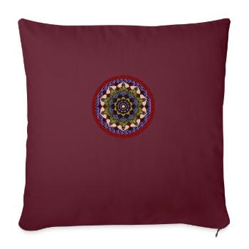 Fleur de vie vintage - Housse de coussin décorative 45 x 45 cm - bordeaux - Devant