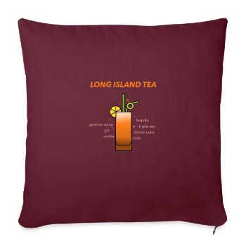 Long Iceland Ice Tea Cocktail Cadeau - Housse de coussin décorative 45 x 45 cm - bordeaux - Devant