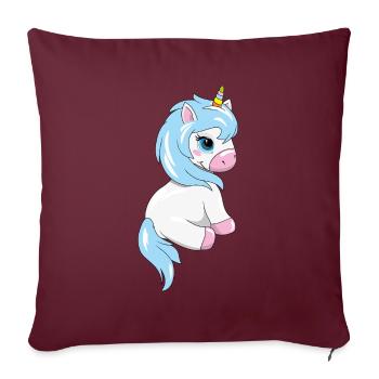 Shy cute baby unicorn - Sofa pillowcase 17,3'' x 17,3'' (45 x 45 cm) - burgundy - Front