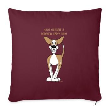 Podenco Smile - Sofakissenbezug 45 x 45 cm - Burgunderrot - Vorne