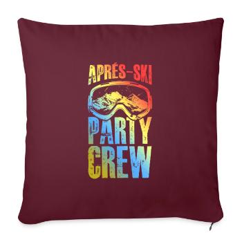 Masque de ski après-ski Party Crew coloré - Housse de coussin décorative 45 x 45 cm - bordeaux - Devant