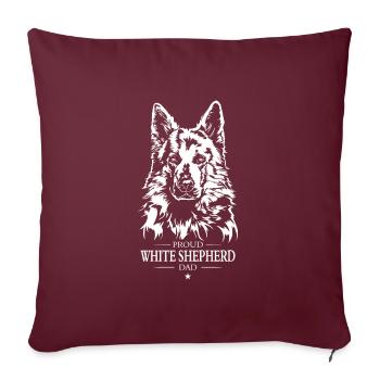 White Shepherd Dad Weißer Schäferhund Wilsigns - Sofakissenbezug 45 x 45 cm - Burgunderrot - Vorne