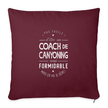 coach Canyoning formidable cadeau sport d eau - Housse de coussin décorative 45 x 45 cm - bordeaux - Devant