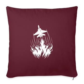 Avion de chasse Modèle D’avion Feu Flammes Vol - Housse de coussin décorative 45 x 45 cm - bordeaux - Devant