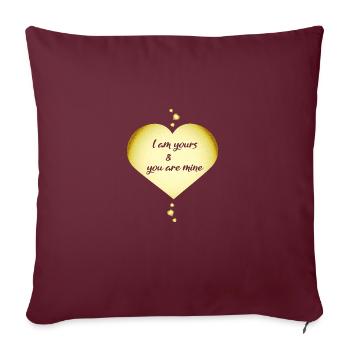 Couples amoureux Coeur d’amour - Housse de coussin décorative 45 x 45 cm - bordeaux - Devant