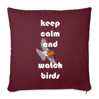 Observation des oiseaux Oiseaux Observation des oiseaux Oiseaux - Housse de coussin décorative 45 x 45 cm - bordeaux - Devant