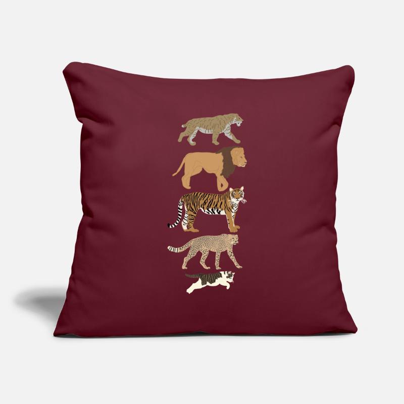 Evolution Chat Lion Guépard Vertical multicolore Housse de coussin décorative 45 x 45 cm