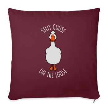 goose on the loose - Sofakissenbezug 45 x 45 cm - Burgunderrot - Vorne