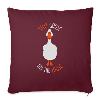 goose on the loose - Sofakissenbezug 45 x 45 cm - Burgunderrot - Vorne