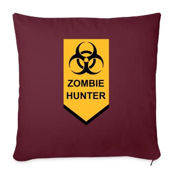 Chasseur de zombies Citation d’Halloween - Housse de coussin décorative 45 x 45 cm - bordeaux - Devant