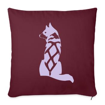 Yukon Quest - Schlittenhund (5) - Sofakissenbezug 45 x 45 cm - Burgunderrot - Vorne