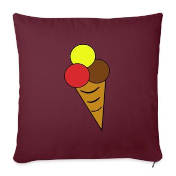 Cornet de glace cornet de glace - Housse de coussin décorative 45 x 45 cm - bordeaux - Devant