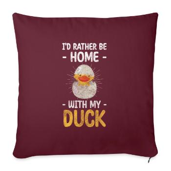 Ente Quacken Erpel - Housse de coussin décorative 45 x 45 cm - bordeaux - Devant