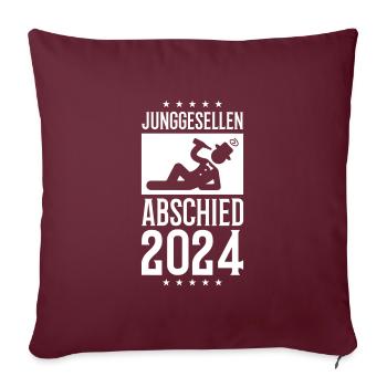 Enterrement de vie de garçon 2024 - Housse de coussin décorative 45 x 45 cm - bordeaux - Devant