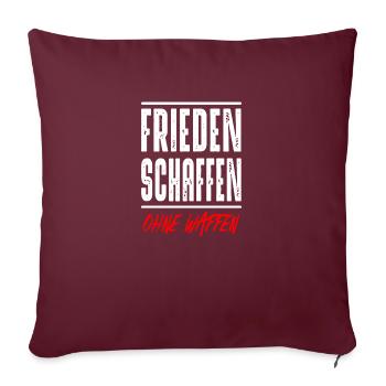 Frieden schaffen - Sofakissenbezug 45 x 45 cm - Burgunderrot - Vorne