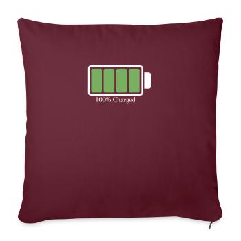 Charged battery - Sofa pillowcase 17,3'' x 17,3'' (45 x 45 cm) - burgundy - Front