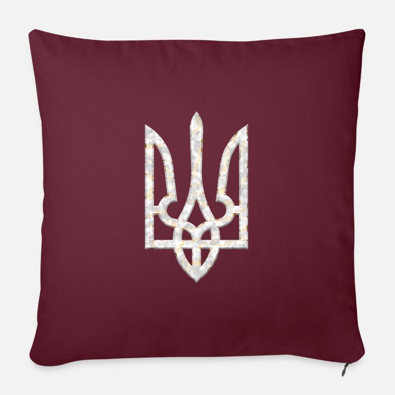 Ukraine Wappen Gerfalke Trident Dreizack Marmor - Sofakissenbezug 45 x 45 cm - Burgunderrot