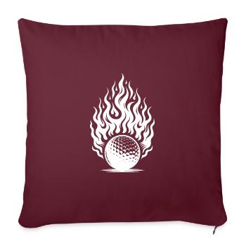 Tee-shirt balle de golf dans le style Flamme ardente - Housse de coussin décorative 45 x 45 cm - bordeaux - Devant