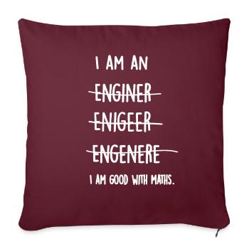 Cadeau de physique mathématique étudiant ingénieur drôle - Housse de coussin décorative 45 x 45 cm - bordeaux - Devant