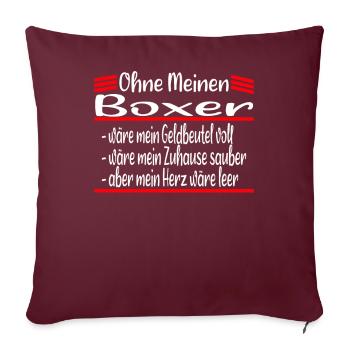 Boxer, Deutscher Boxer Hund Geschenk - Sofakissenbezug 45 x 45 cm - Burgunderrot - Vorne