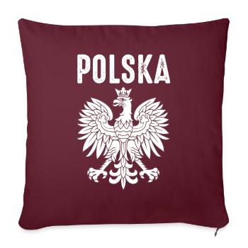 Polen - Sofakissenbezug 45 x 45 cm - Burgunderrot - Vorne