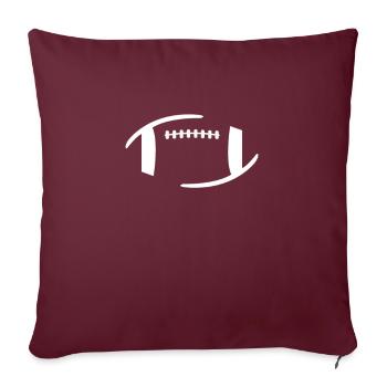 2 moitié de football - Football américain - Housse de coussin décorative 45 x 45 cm - bordeaux - Devant