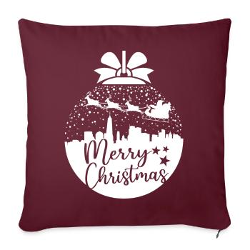 Weihnachten Schneeball Santa Sleigh Frohe Weihnachten Geschenk - Sofakissenbezug 45 x 45 cm - Burgunderrot - Vorne