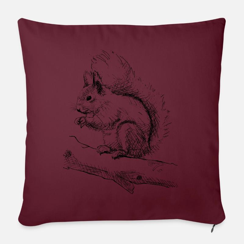 Squirrel - Sofa pillowcase 17,3'' x 17,3'' (45 x 45 cm) - burgundy