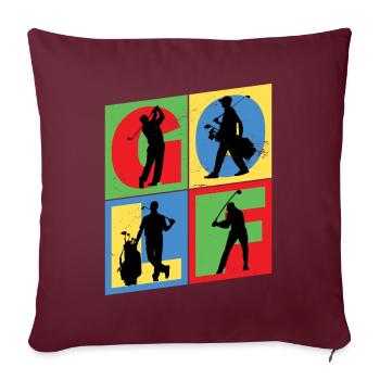 Golf Golf Golfer Sport Hobby Club Vintage - Housse de coussin décorative 45 x 45 cm - bordeaux - Devant