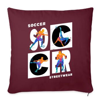 Joueur de football Joueur de football Fan Club sportif - Housse de coussin décorative 45 x 45 cm - bordeaux - Devant