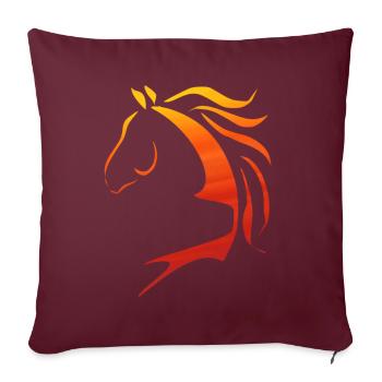 Pferd, Pferdekopf, Grafik, Horse, Cheval, Logo - Sofakissenbezug 45 x 45 cm - Burgunderrot - Vorne